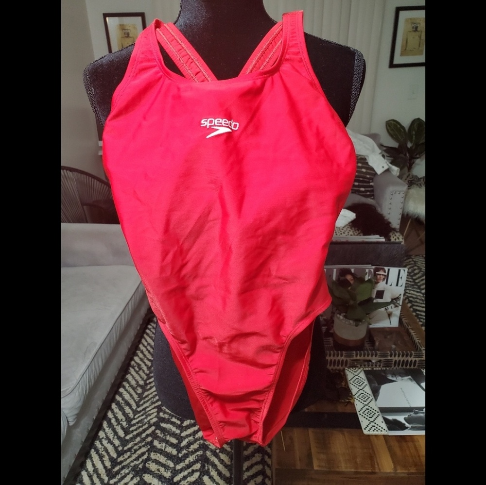 Baewatch vibes red, backless speedo